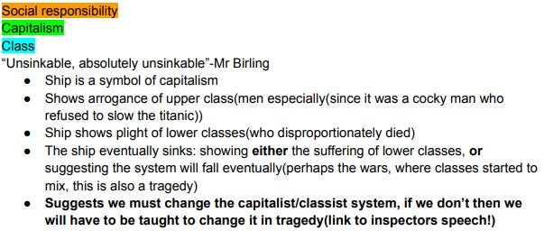 Grade 9 An Inspector Calls Quote Pack
