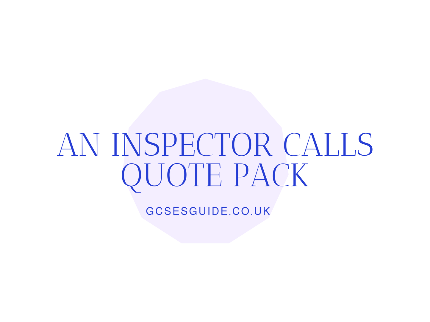 Grade 9 An Inspector Calls Quote Pack