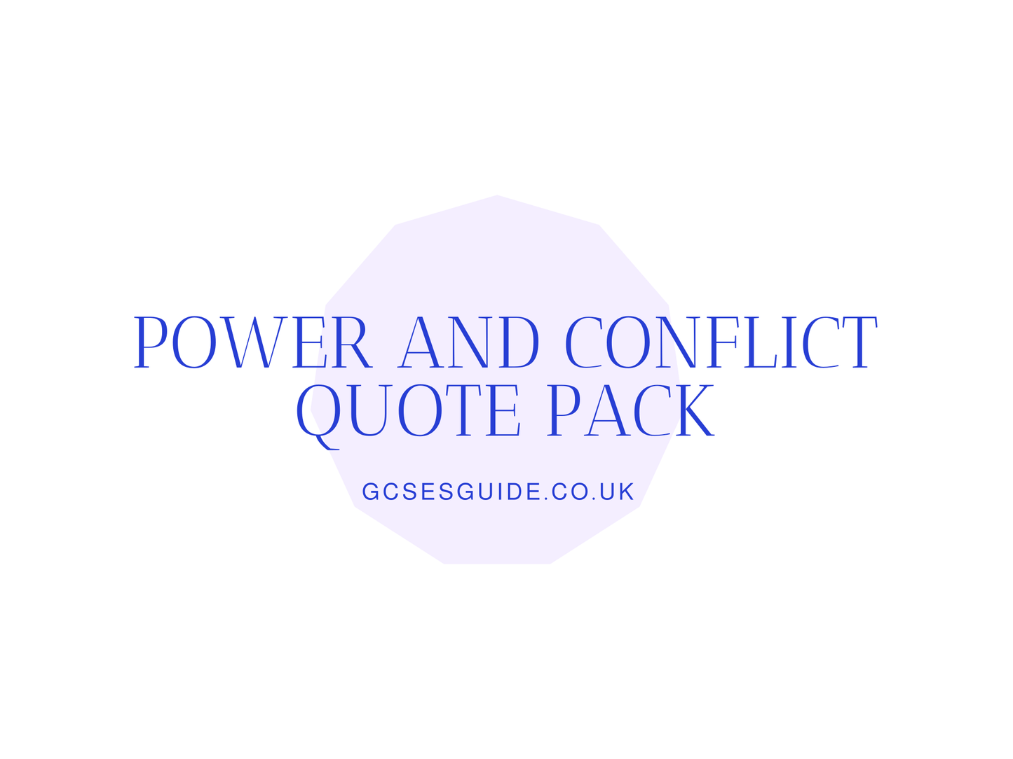 Grade 9 Power and Conflict Poetry Quote Pack